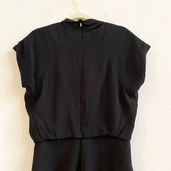 Rachel Roy Black Tie V-neck Elastic Waistband Dress size 8 Zipper Back Lined - Picture 8 of 12